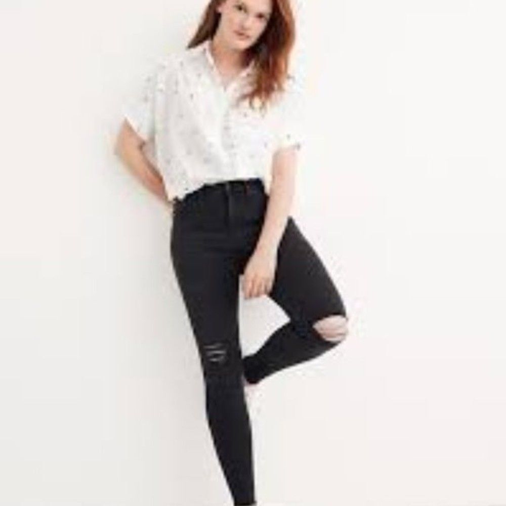 Madewell 9" Mid-Rise Skinny Jeans in Black Sea 26